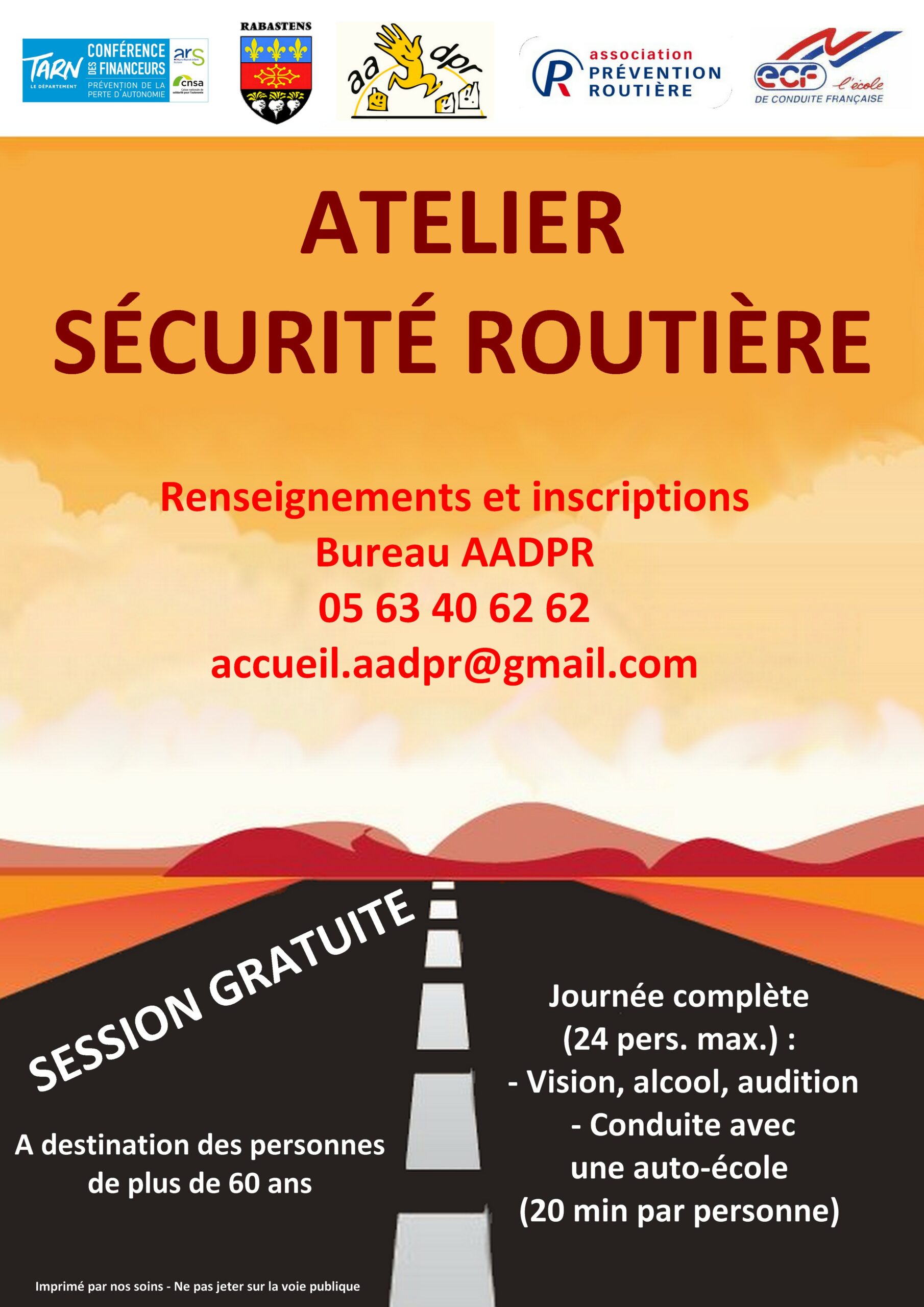 Affiche ateliers sécurité routière